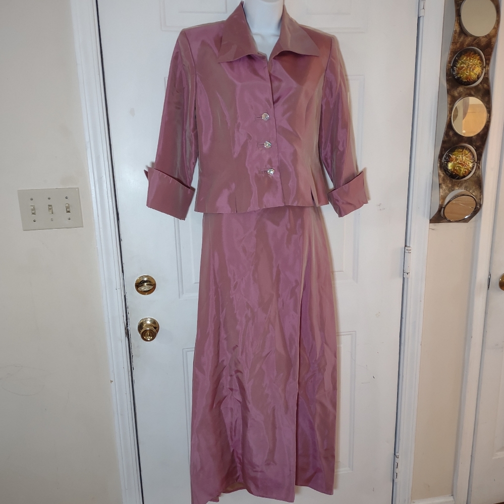 JS Collections Formal Blue Skirt Suit. Size 12